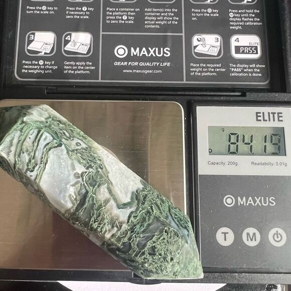 Moss Agate Crystal Double Terminated Point (#6)‎ - Picture 8 of 12